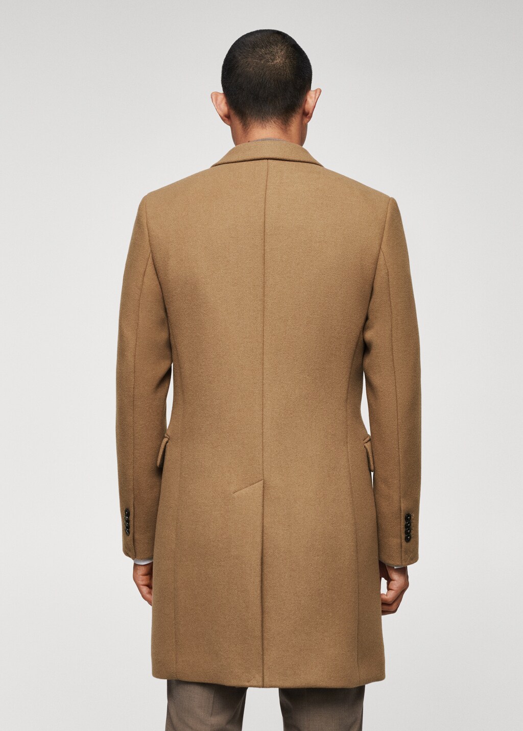 Long recycled wool coat - Reverse of the article