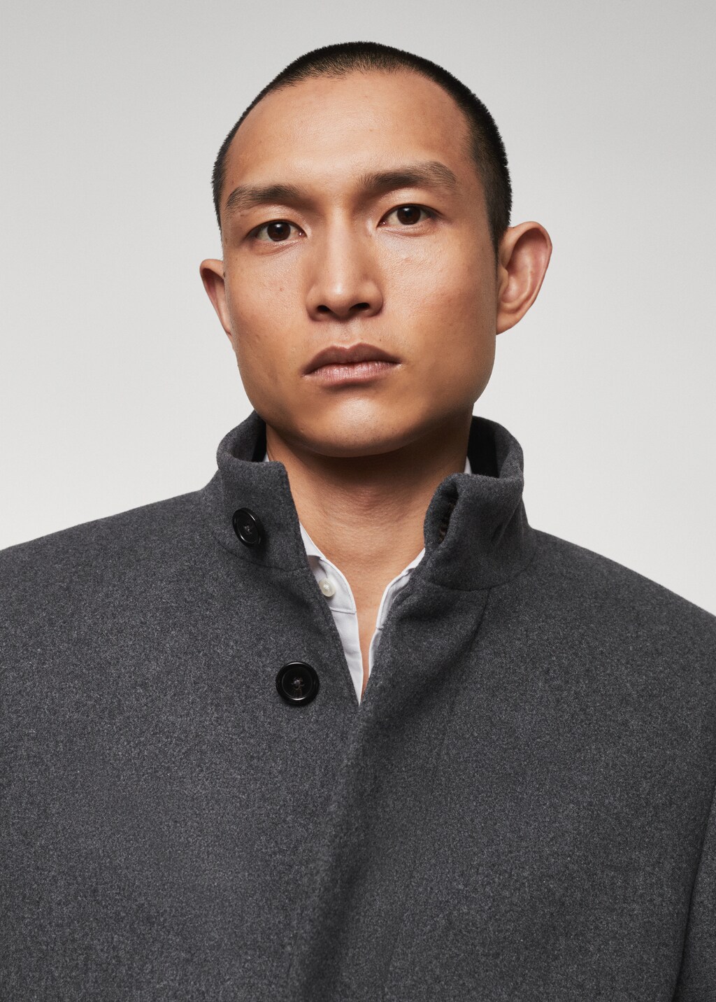 Wool funnel neck coat - Details of the article 1