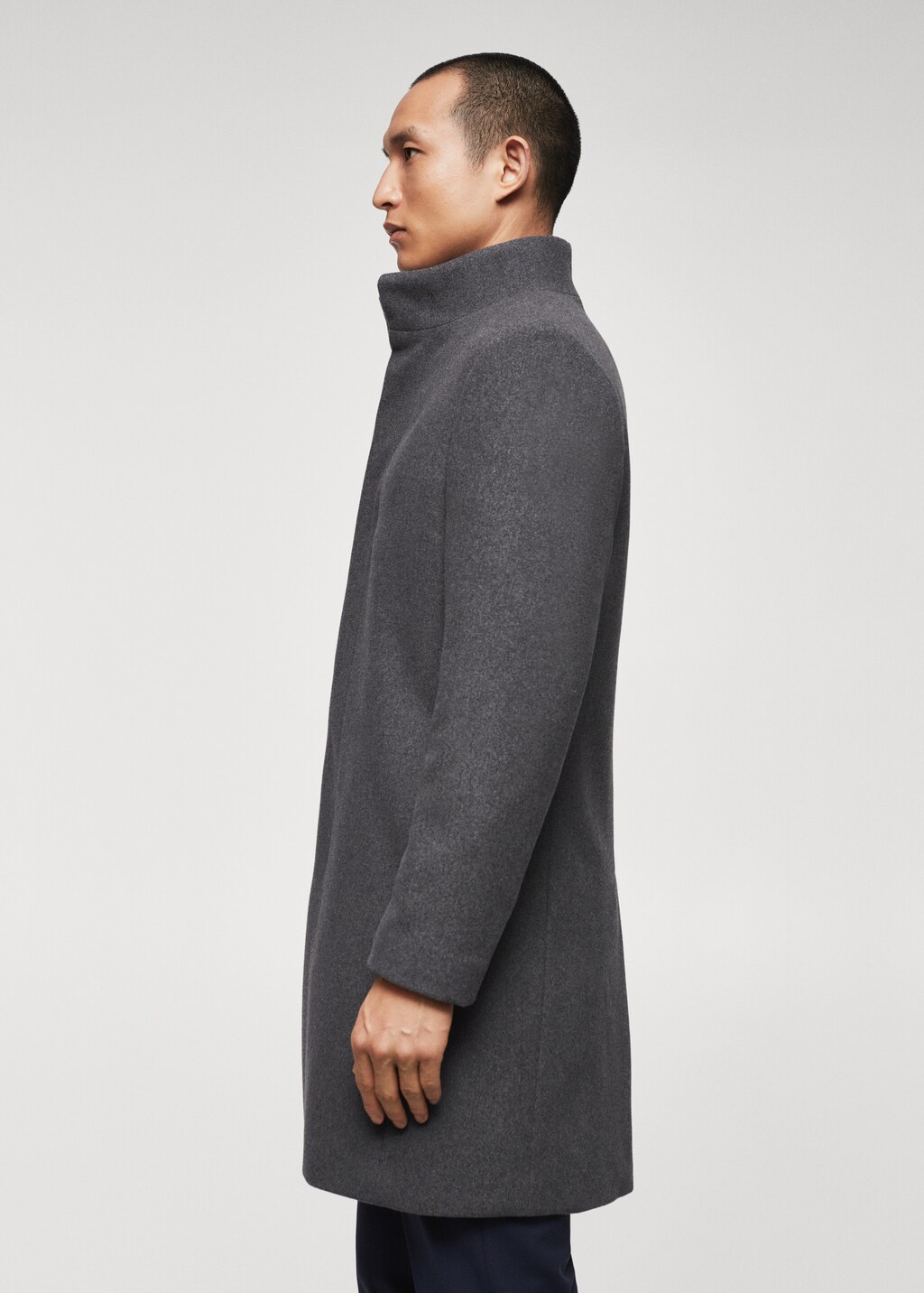 Wool funnel neck coat - Details of the article 2