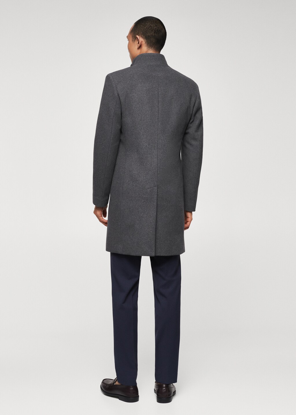 Wool funnel neck coat - Reverse of the article