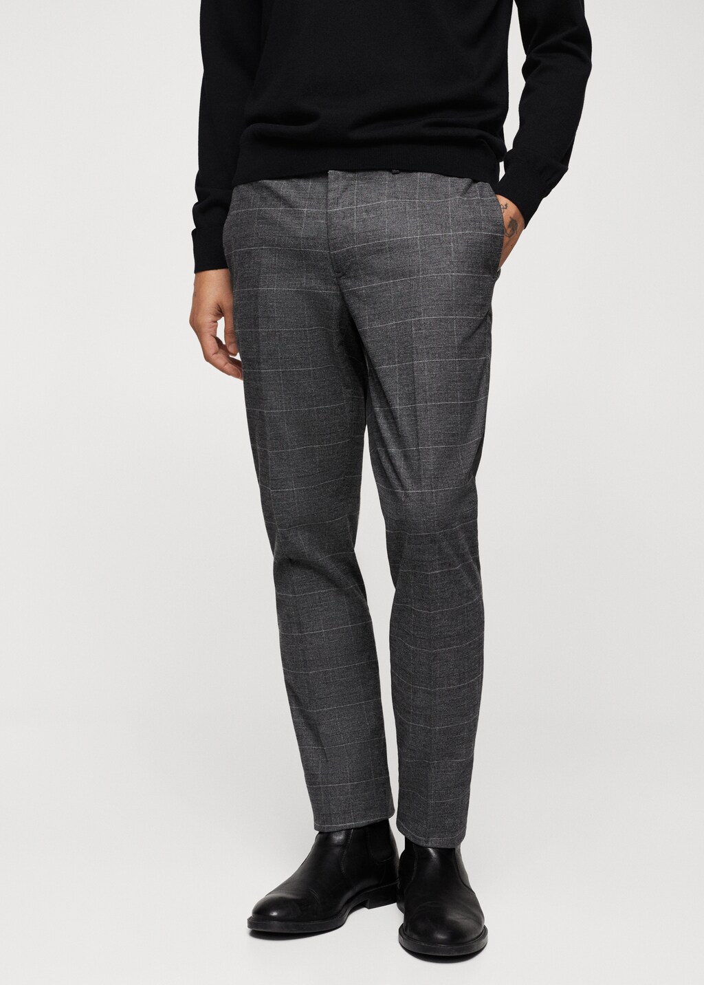 Slim-fit cotton trousers - Medium plane