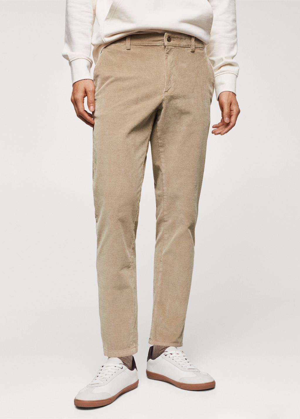 Tapered cropped corduroy trousers - Medium plane