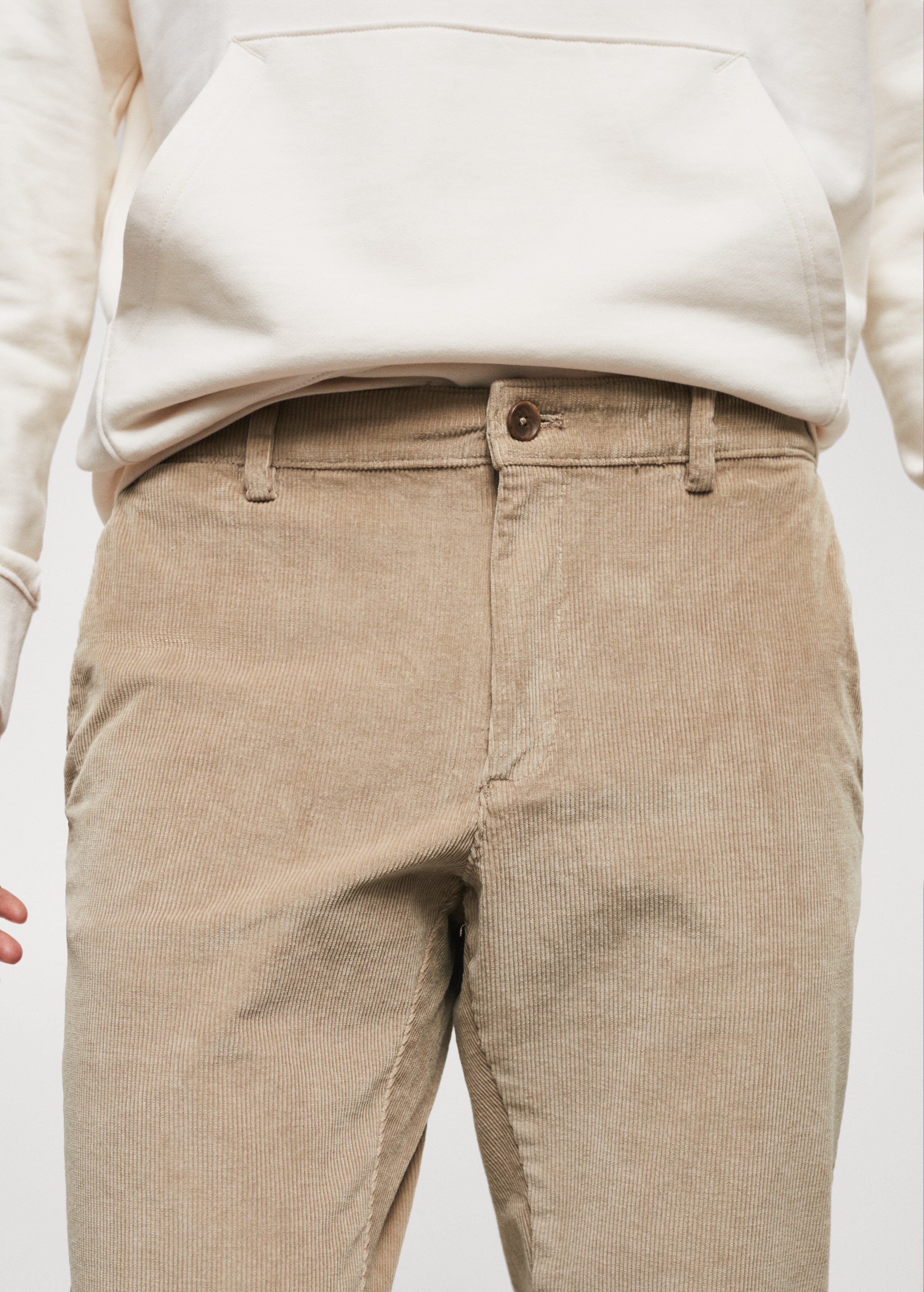 Tapered cropped corduroy trousers - Details of the article 1