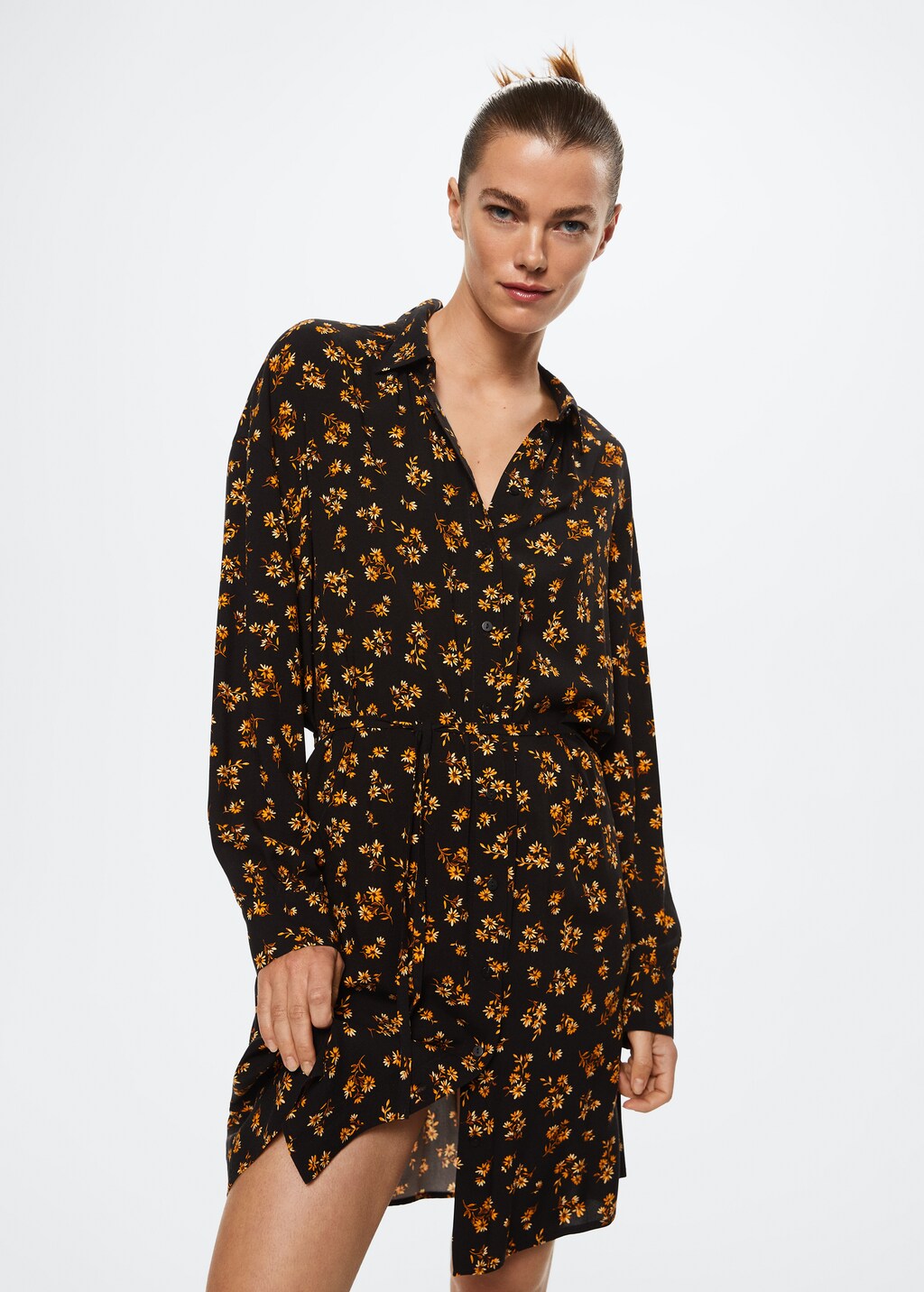 Printed shirt dress - Medium plane