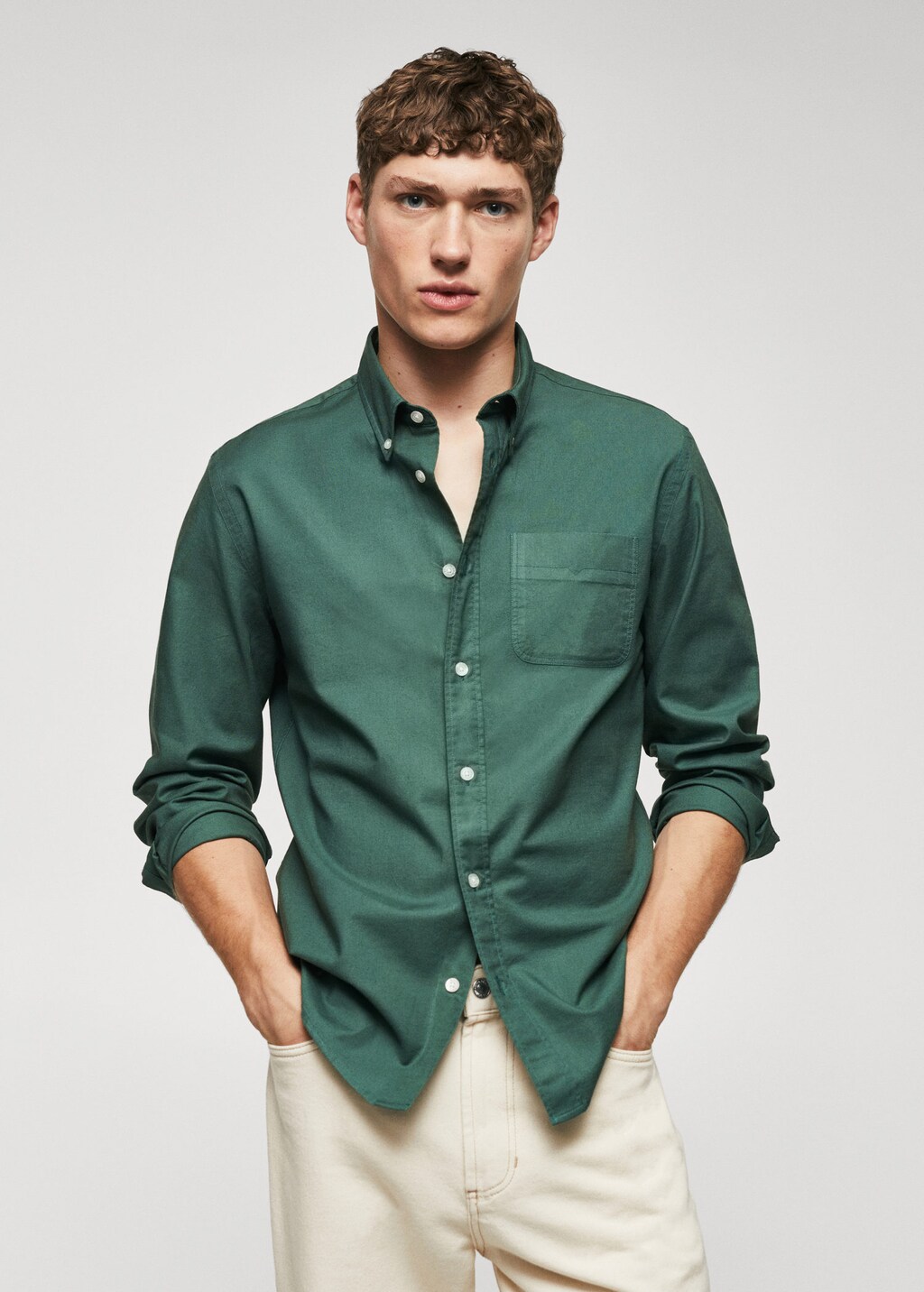 Camisa outlet verde mango