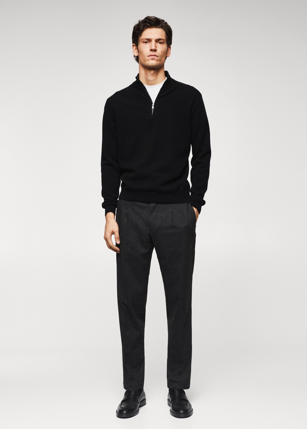 Zip-neck cashmere sweater  - General plane