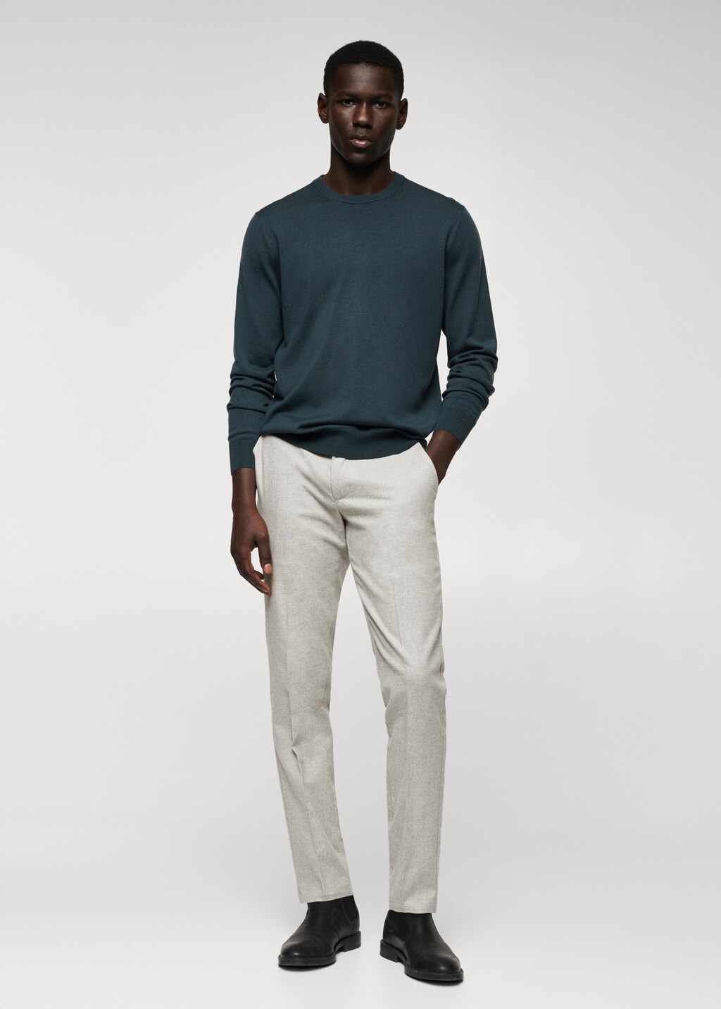 Slim-fit cotton trousers - General plane