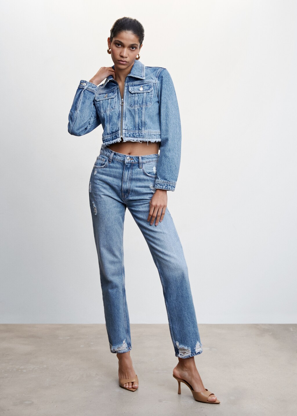 Jeans rectos tiro alto clearance mujer