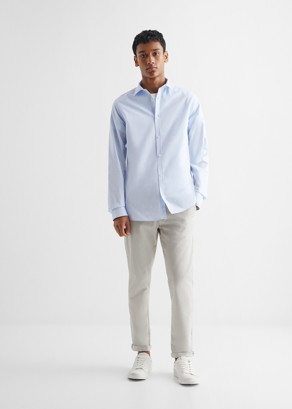 Basic slim-fit cotton shirt - General plane