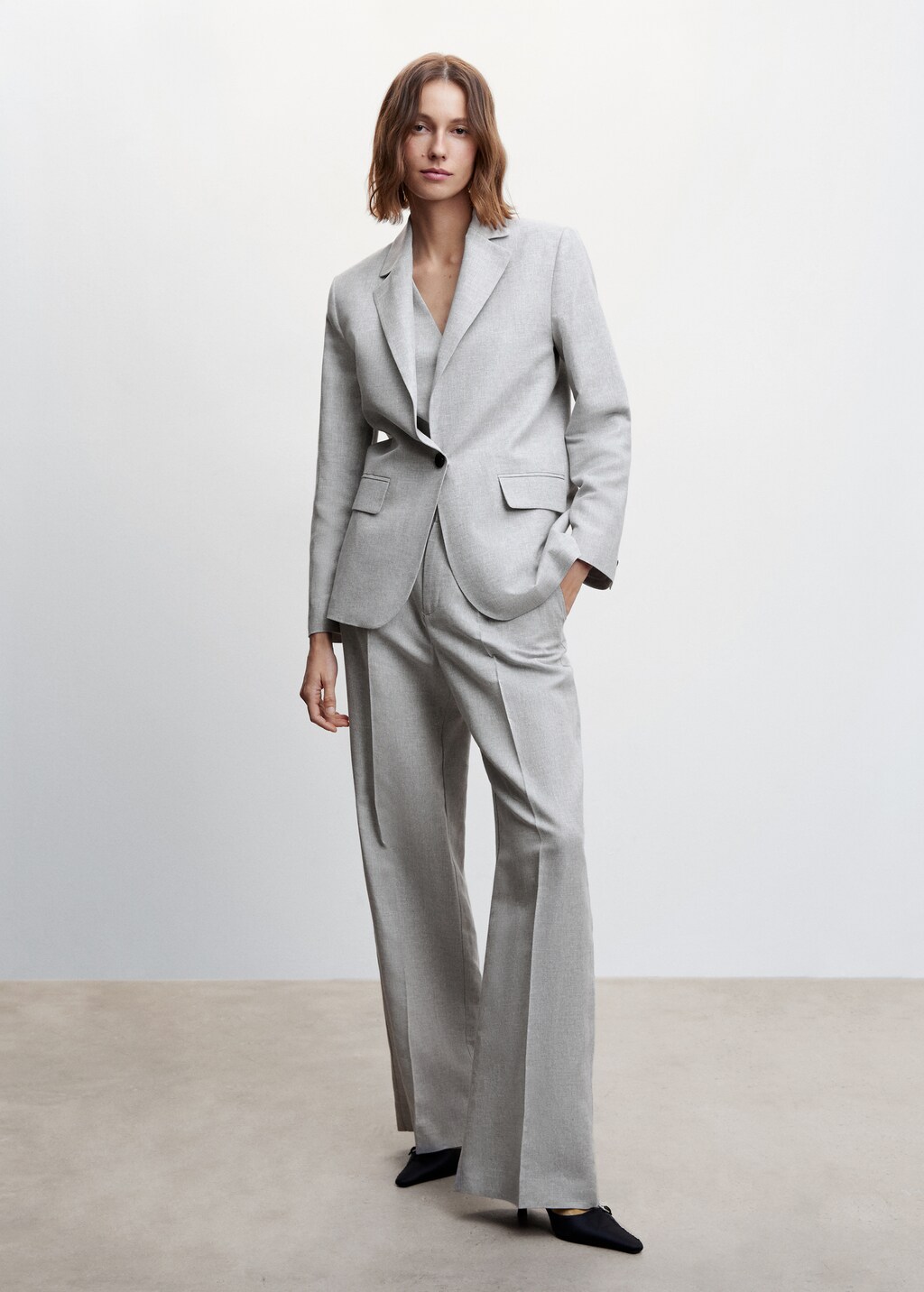 Herringbone linen suit jacket - General plane