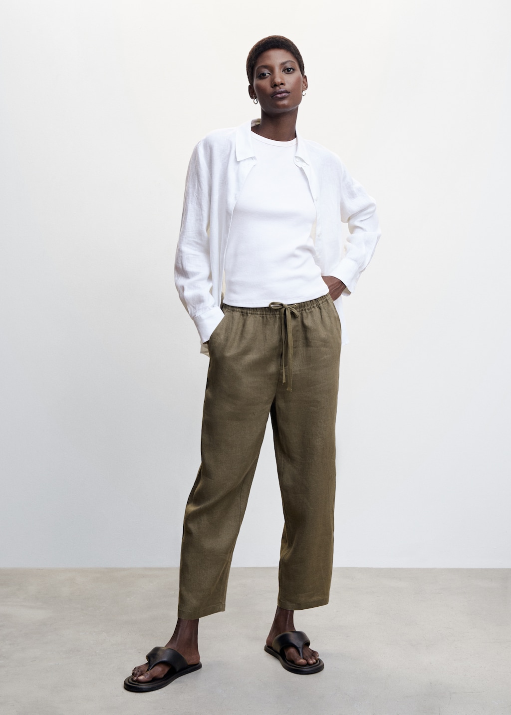 100% linen trousers - General plane