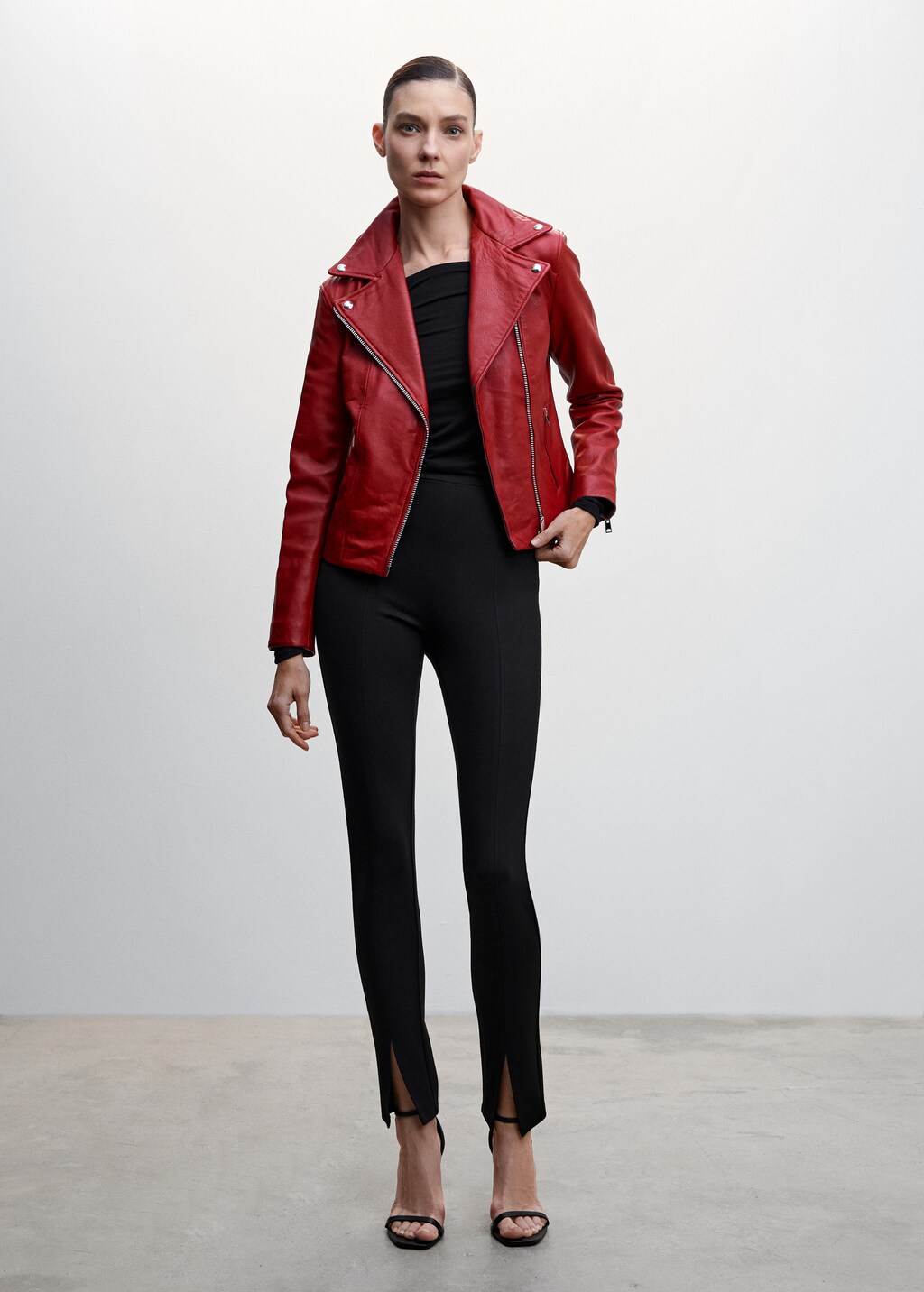 Leather biker jacket - General plane