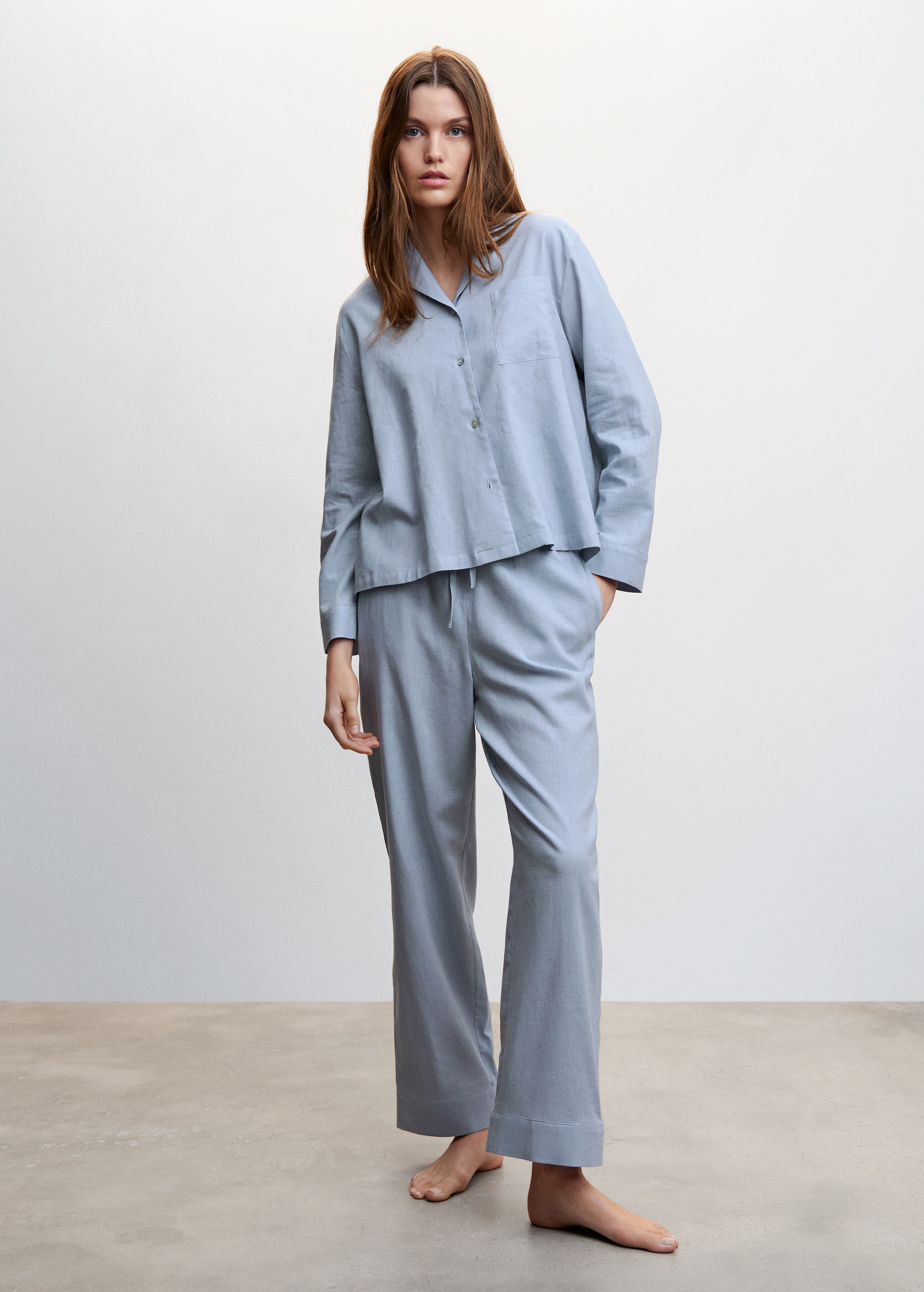 Linen pyjama trousers - General plane