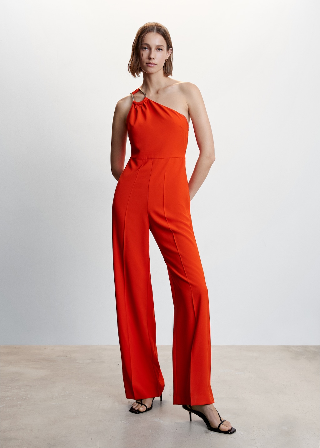 Asymmetrical jumpsuit with metallic detail - General plane