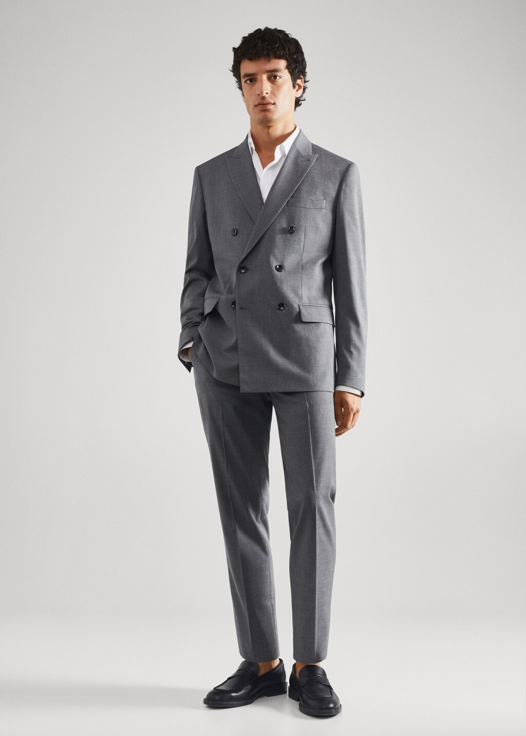 Slim fit double-breasted suit blazer