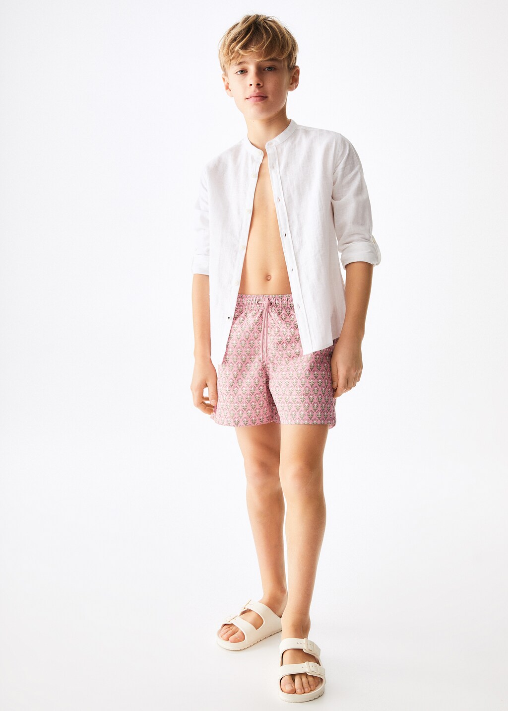 Badeshorts mit Mini-Blumenprint - Allgemeine Ansicht