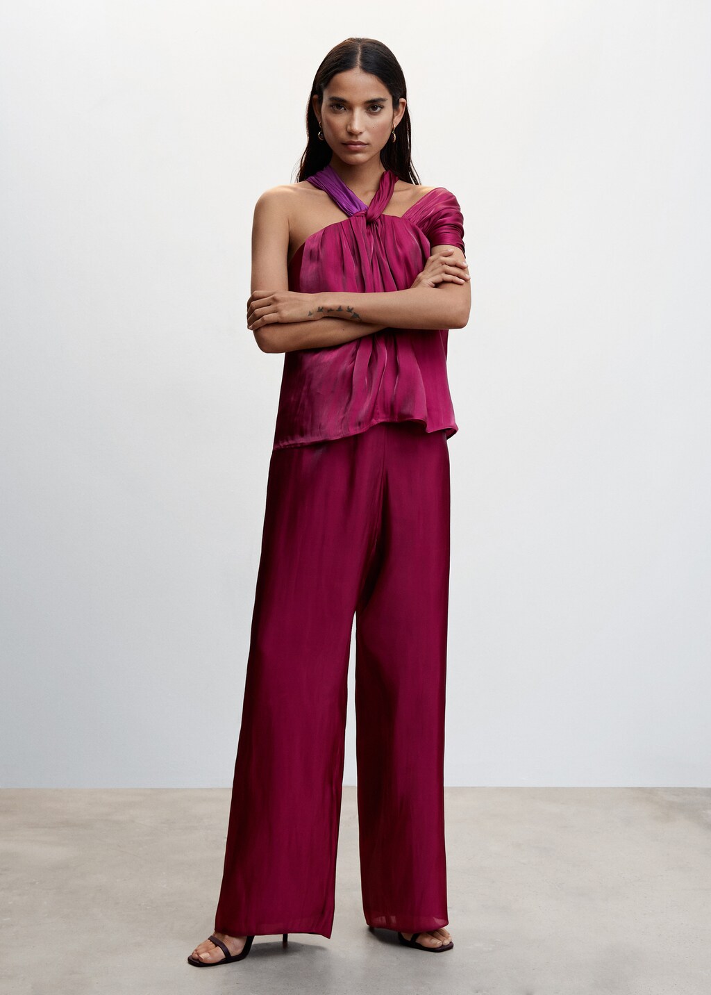 Satin palazzo trousers - General plane