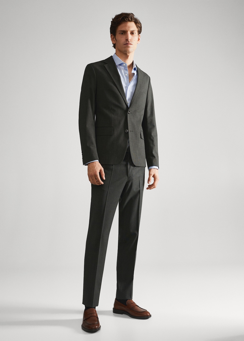 Slim fit structured suit shirt - General plane