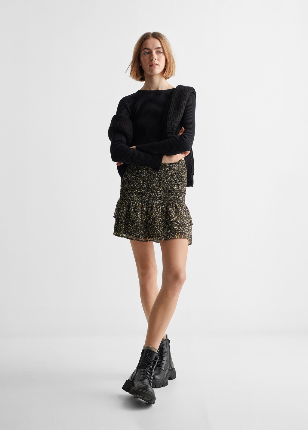 Cropped ribbed sweater - General plane