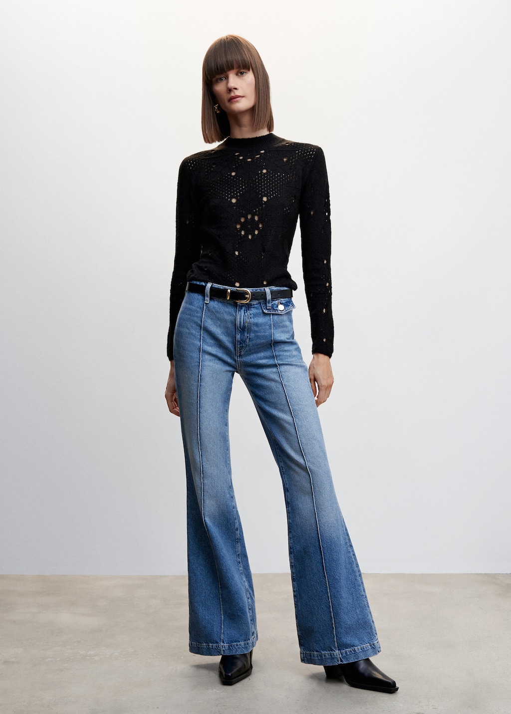 High-rise skinny jeans with seams - General plane