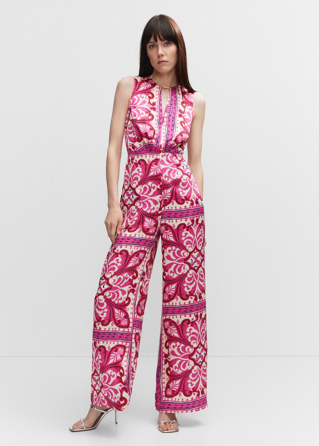 Printed jumpsuit with metal detail - General plane