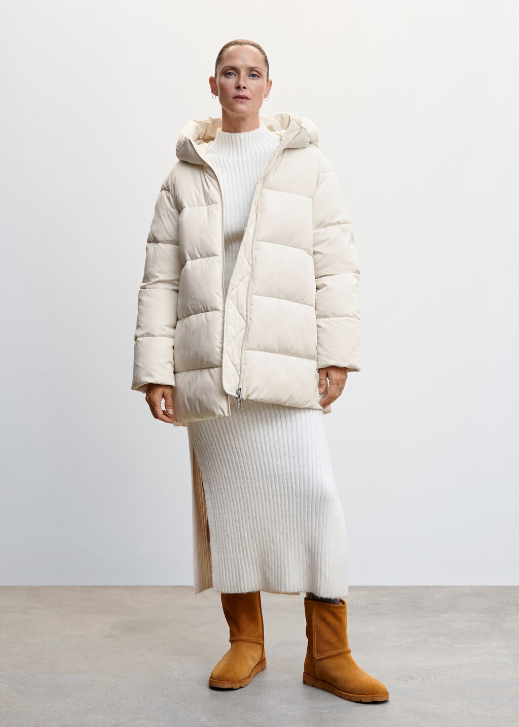 Hood quilted coat - General plane