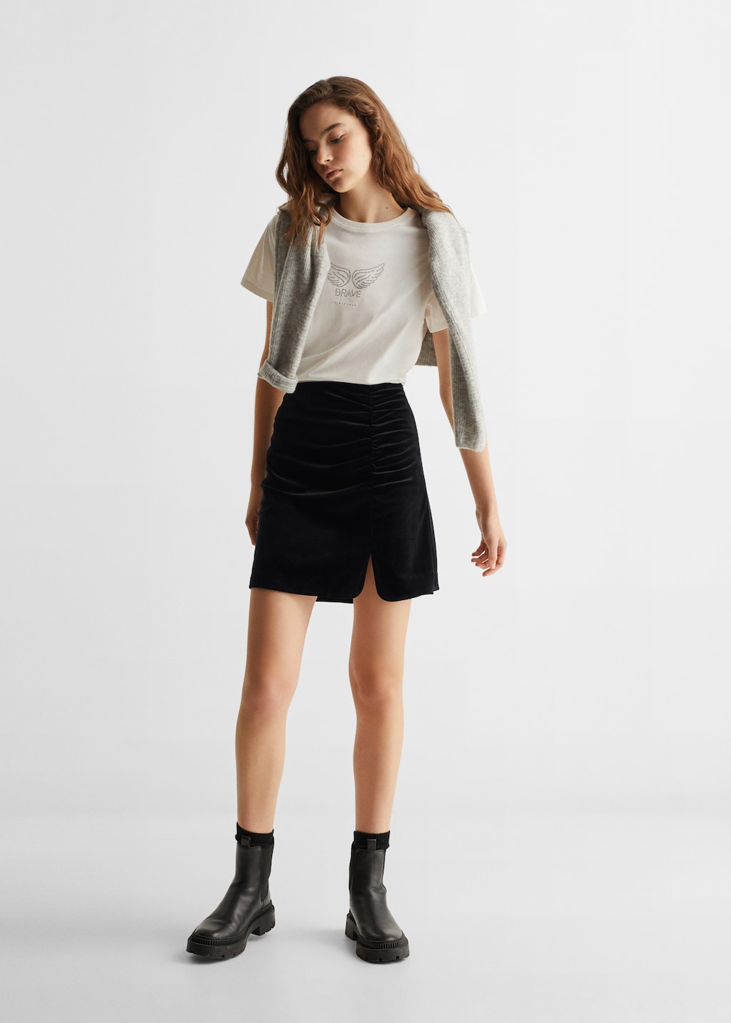 Velvet mini-skirt - General plane