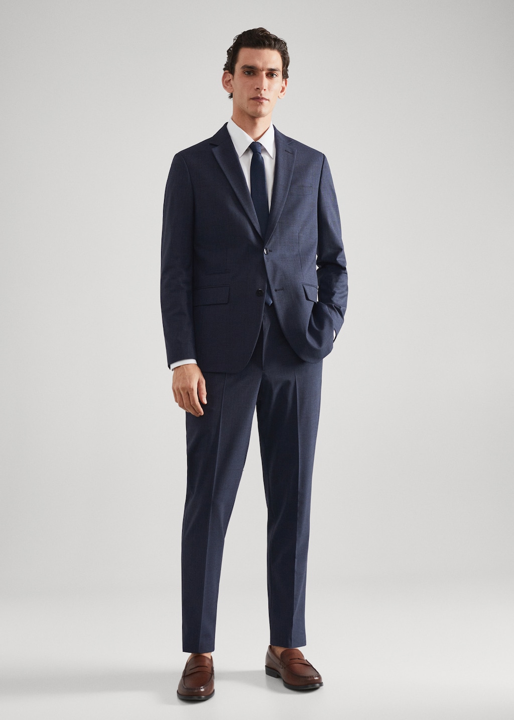 Slim fit wool suit pants - General plane