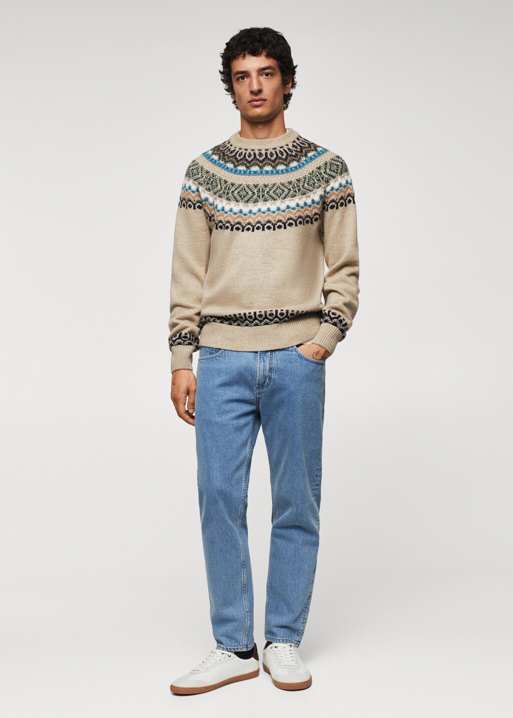 Jacquard wool sweater - General plane