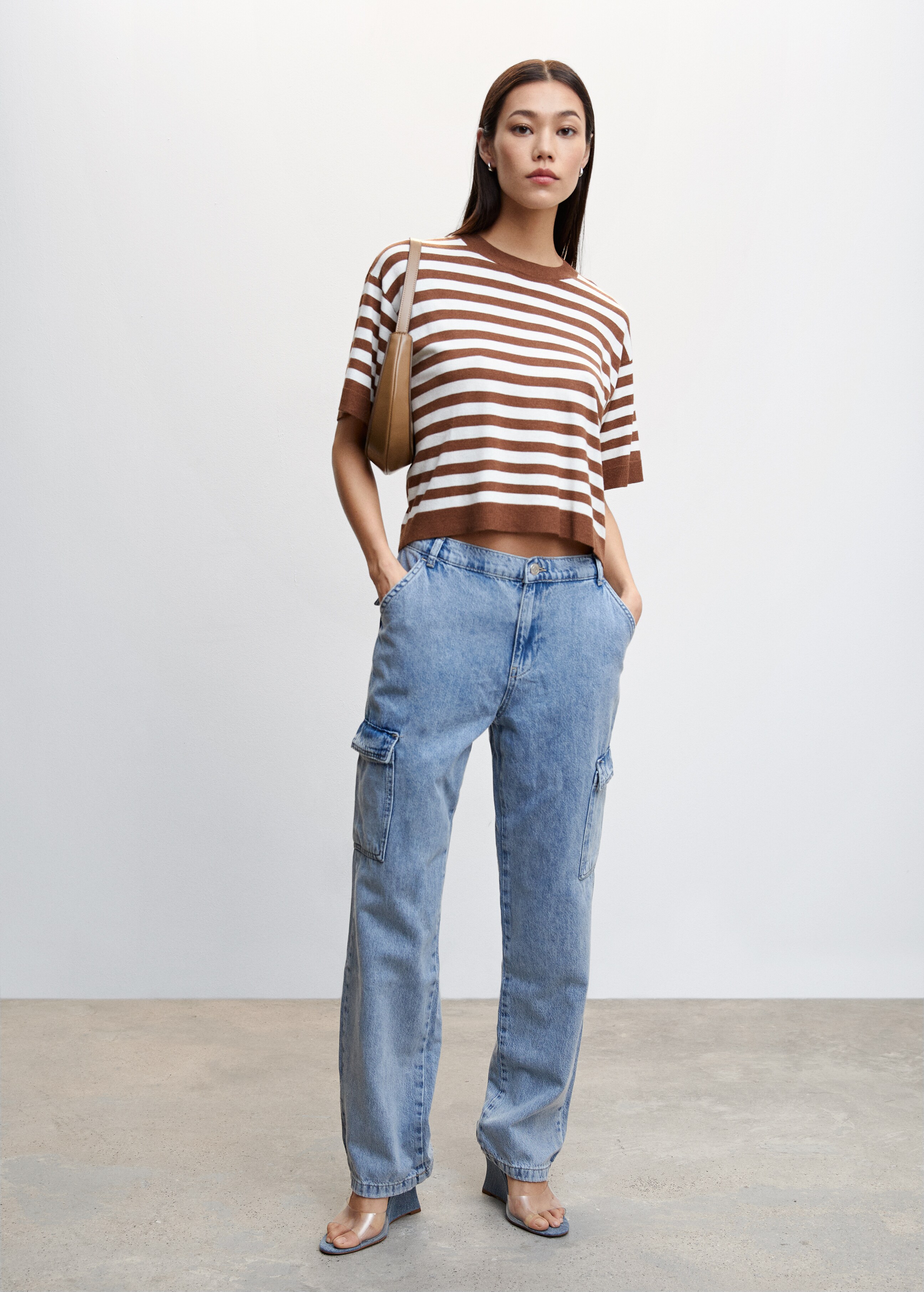 Striped short-sleeved sweater - General plane