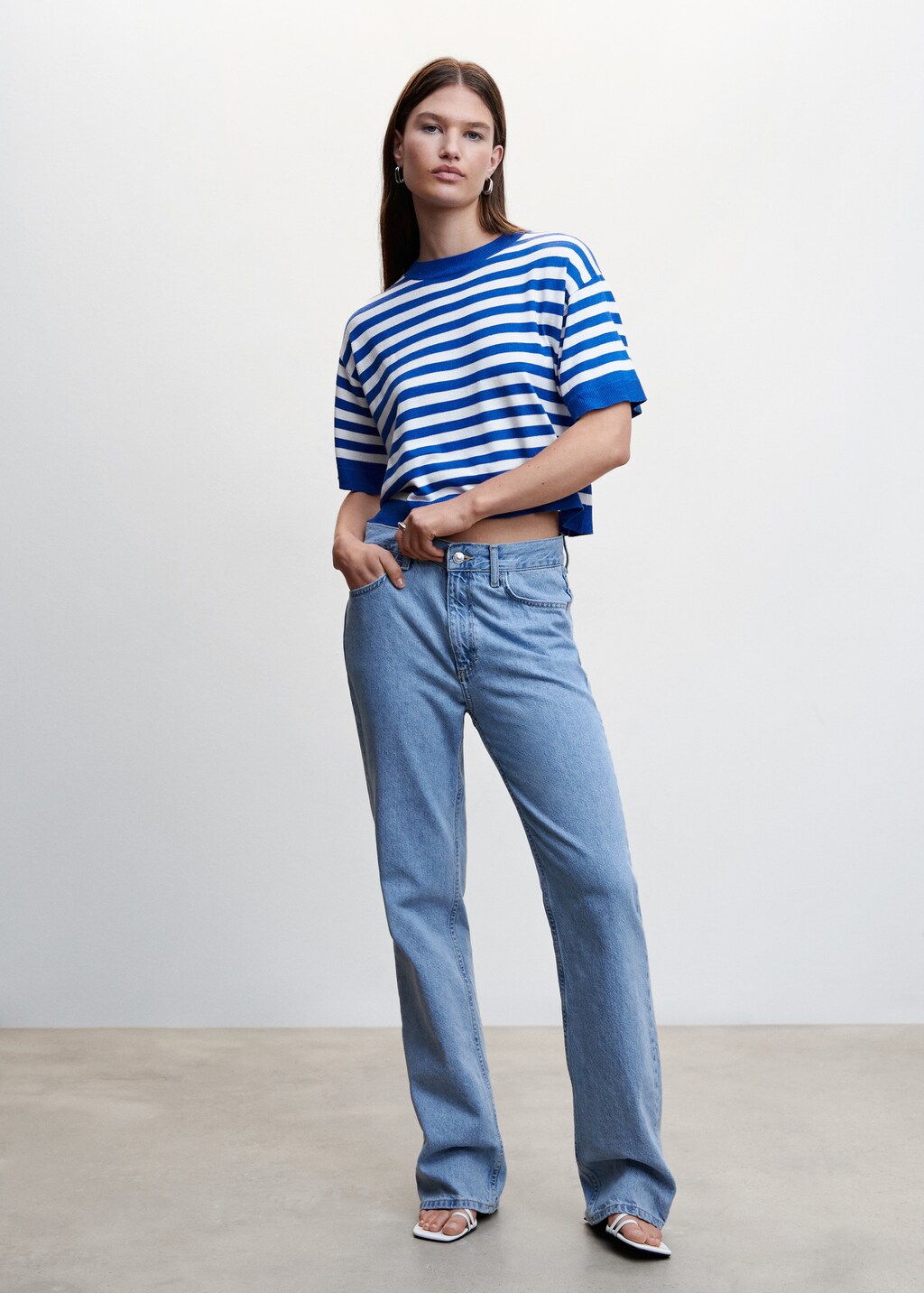 Striped short-sleeved sweater - General plane