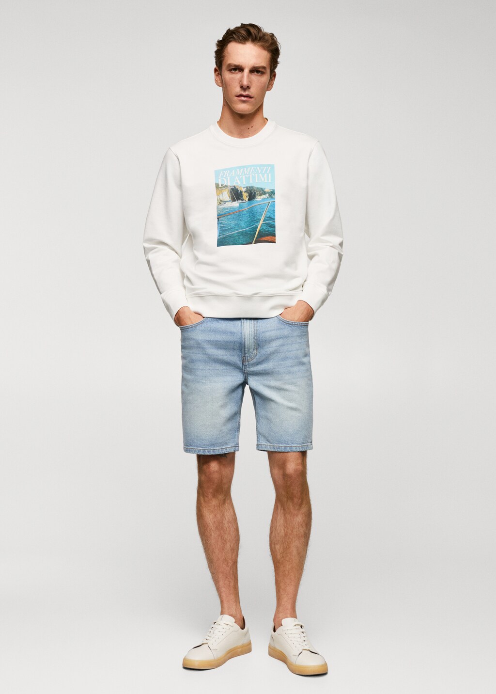 Cotton-blend printed sweatshirt - General plane