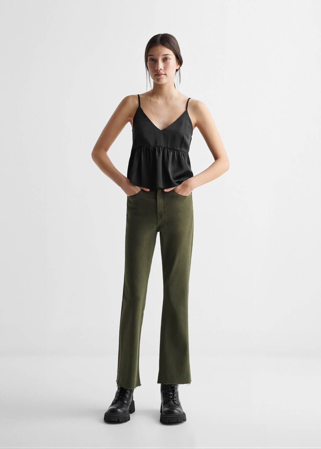 Ruffle cropped top - General plane