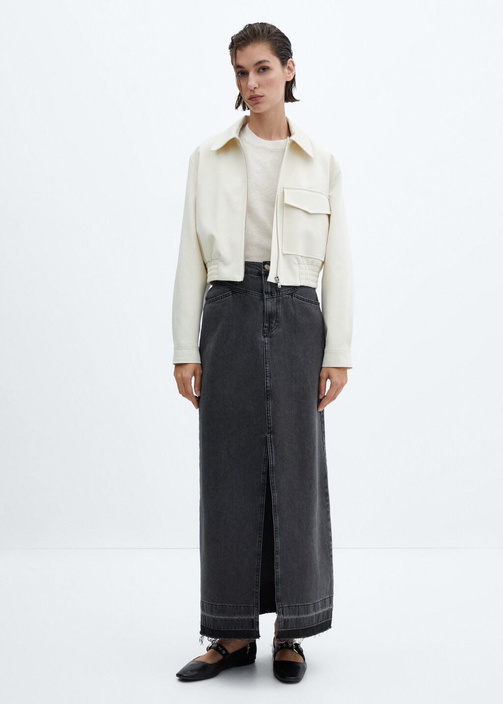 Denim long skirt - General plane