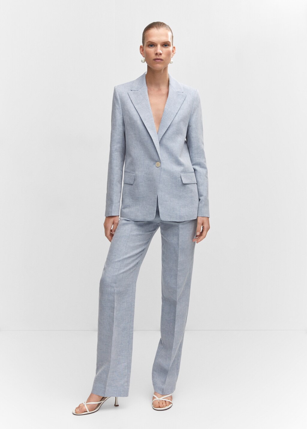 Linen blazer suit - General plane