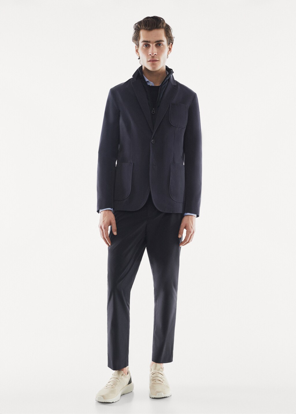 Slim-fit and water-repellent tailored jacket - General plane