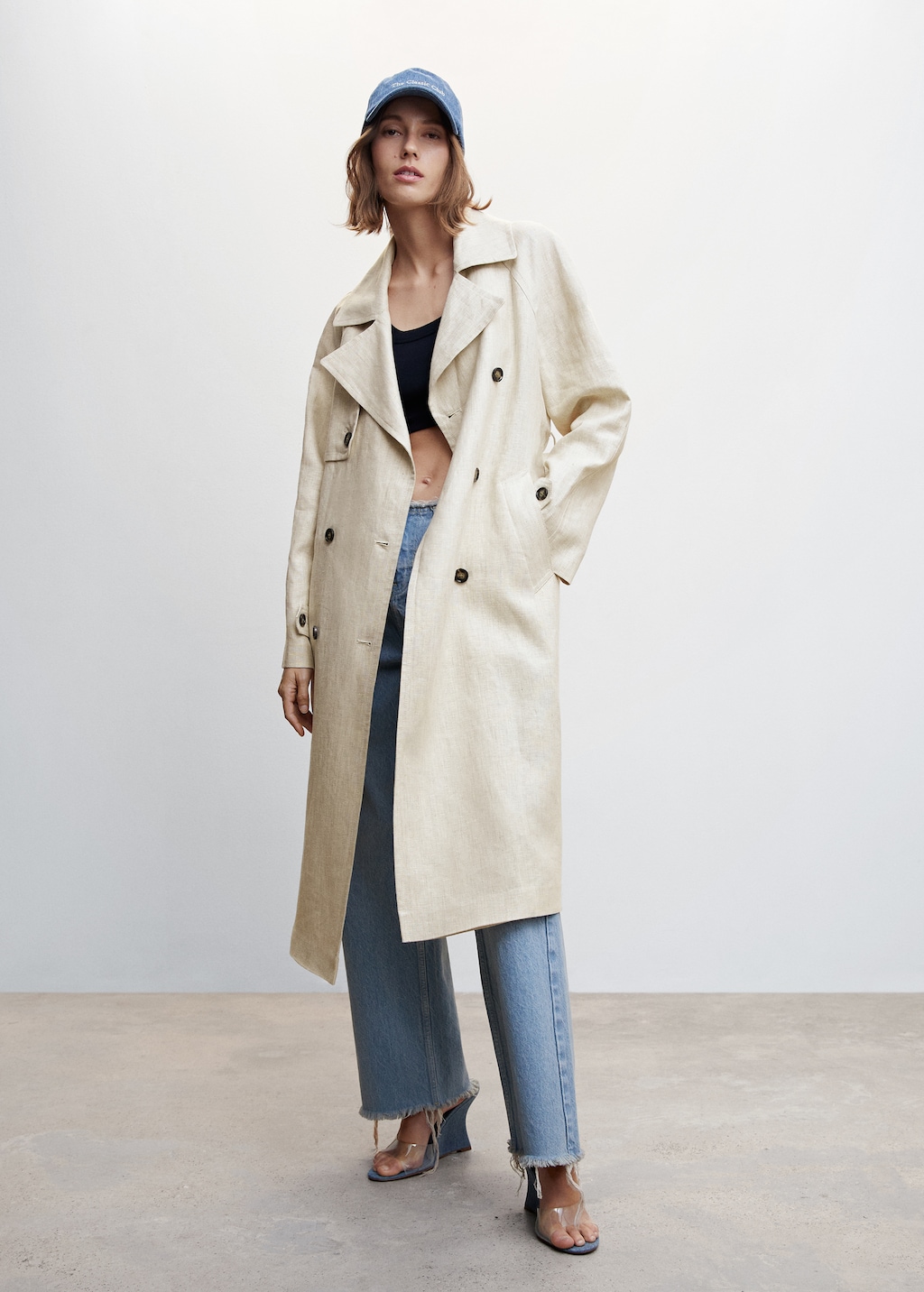 100 linen trench coat Women MANGO OUTLET Finland