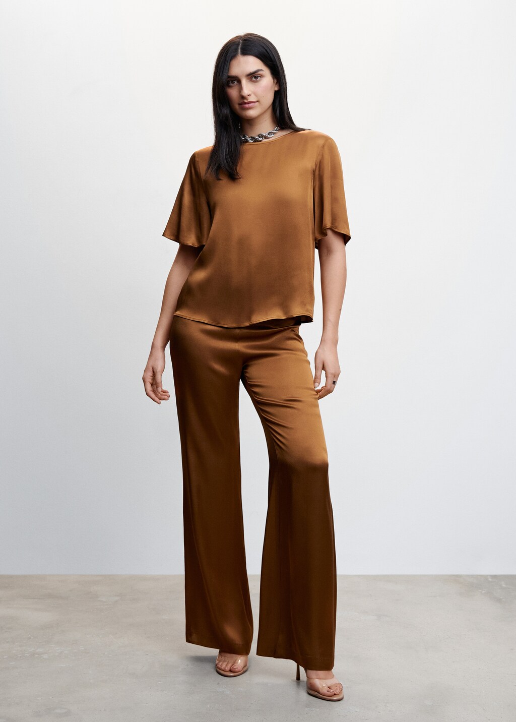 Satin palazzo pants