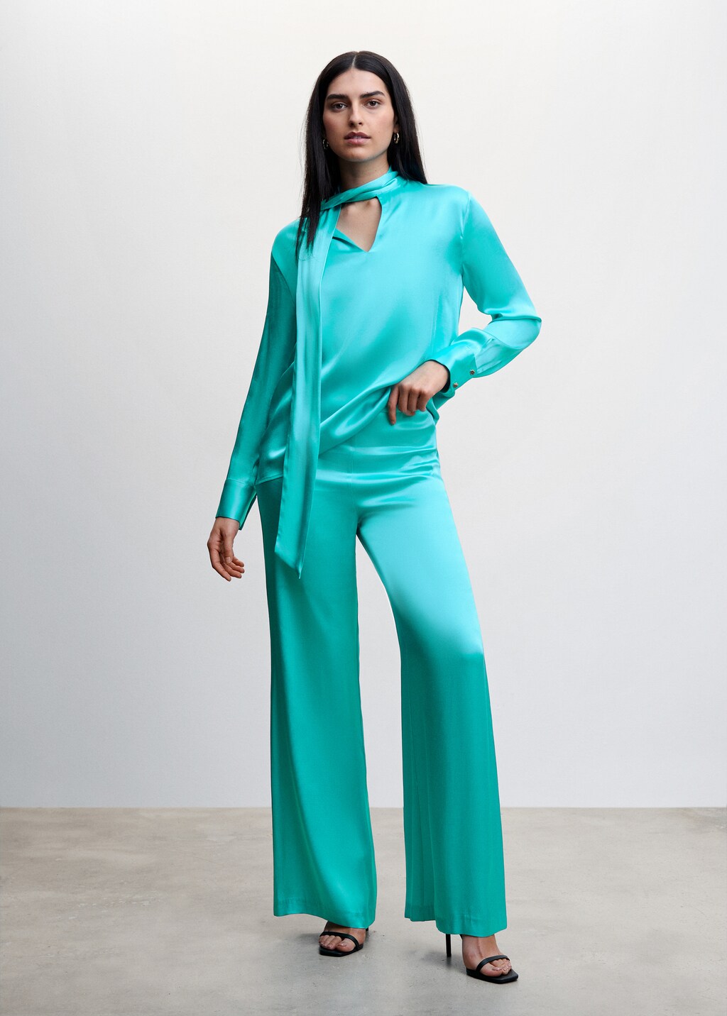 Satin palazzo trousers - General plane