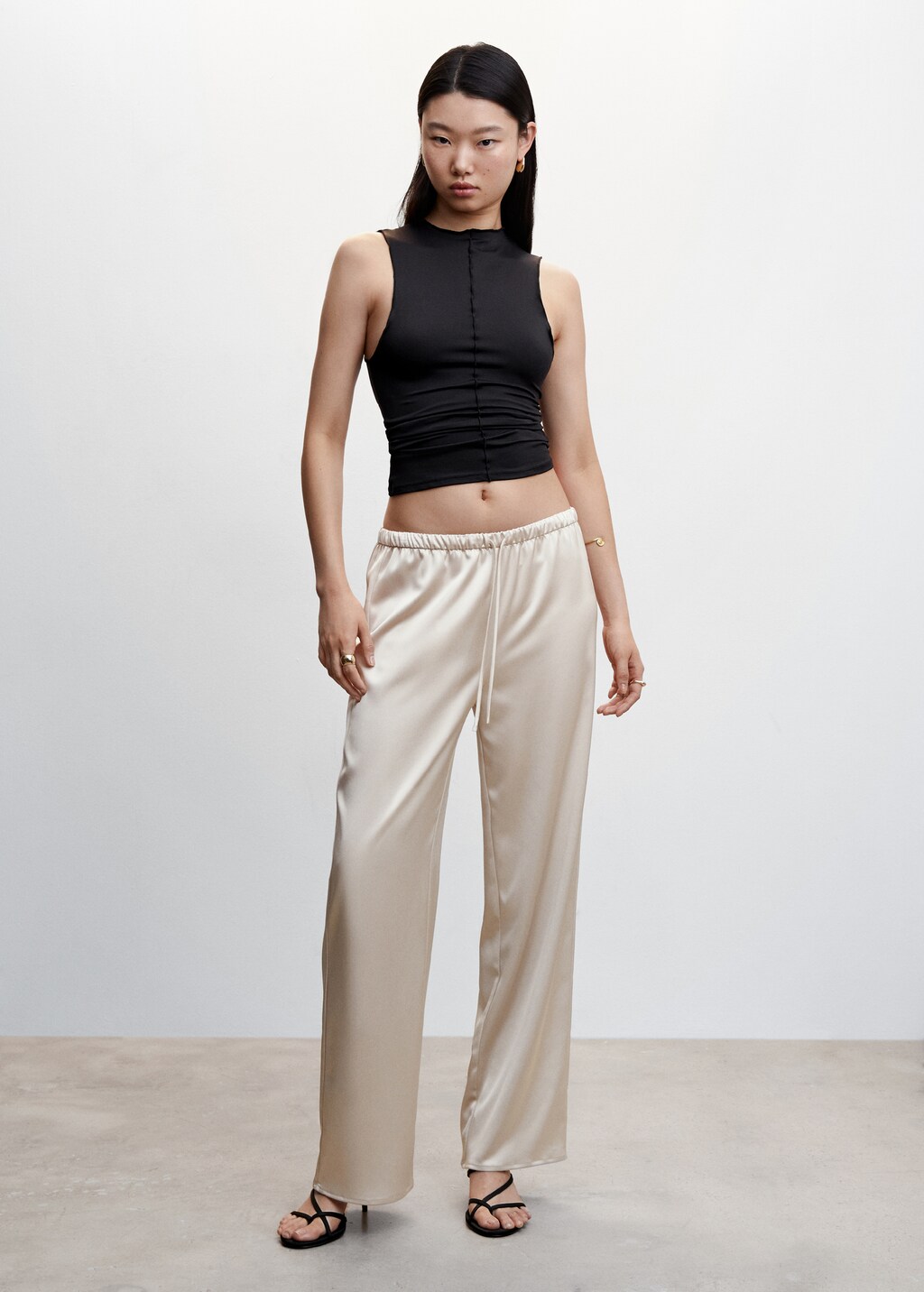 Satin palazzo trousers - General plane