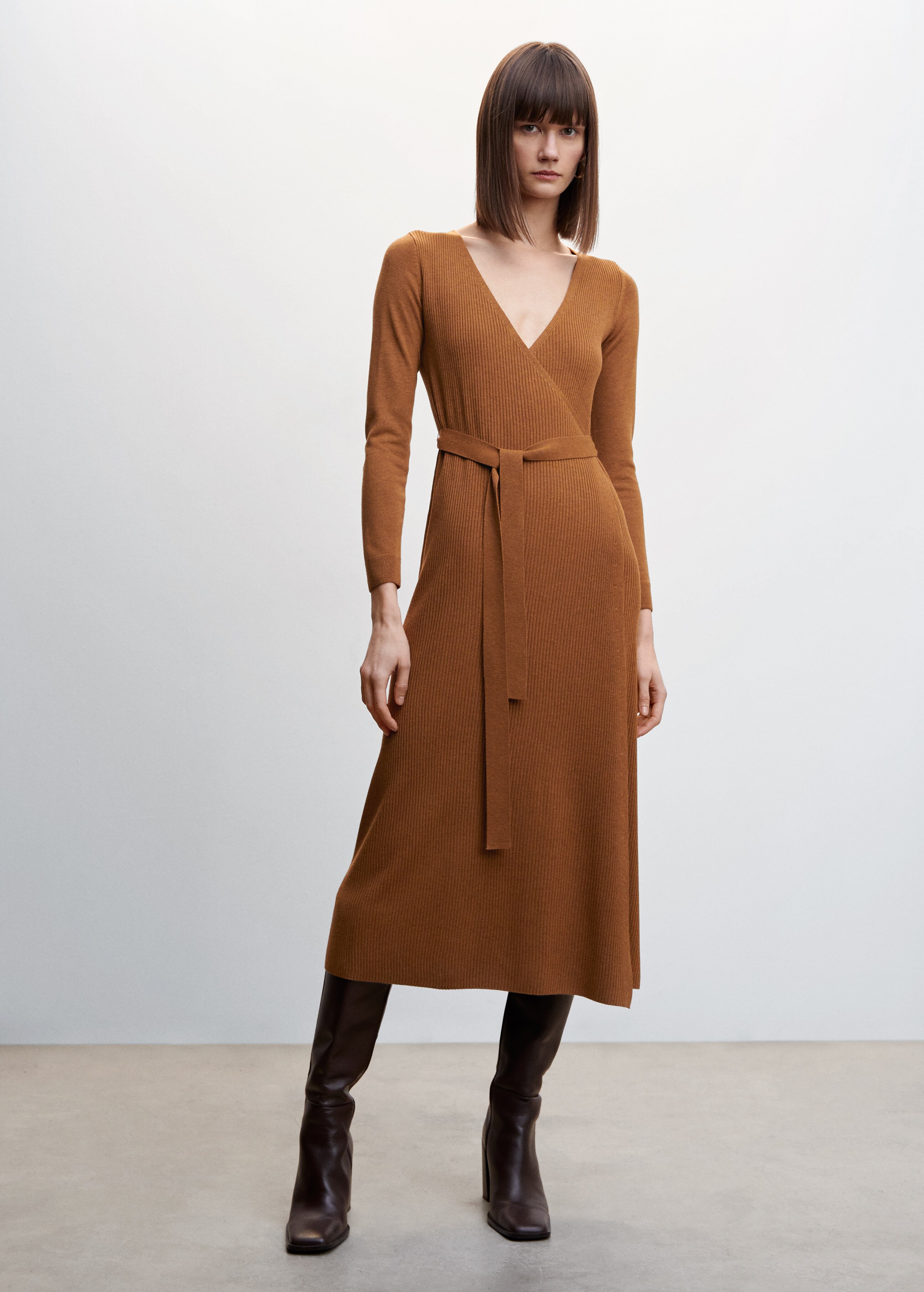 Bow knitted dress - General plane