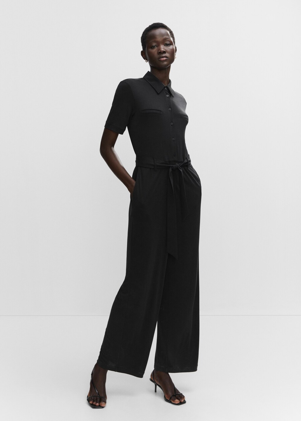 Modal shirt-style jumpsuit - General plane