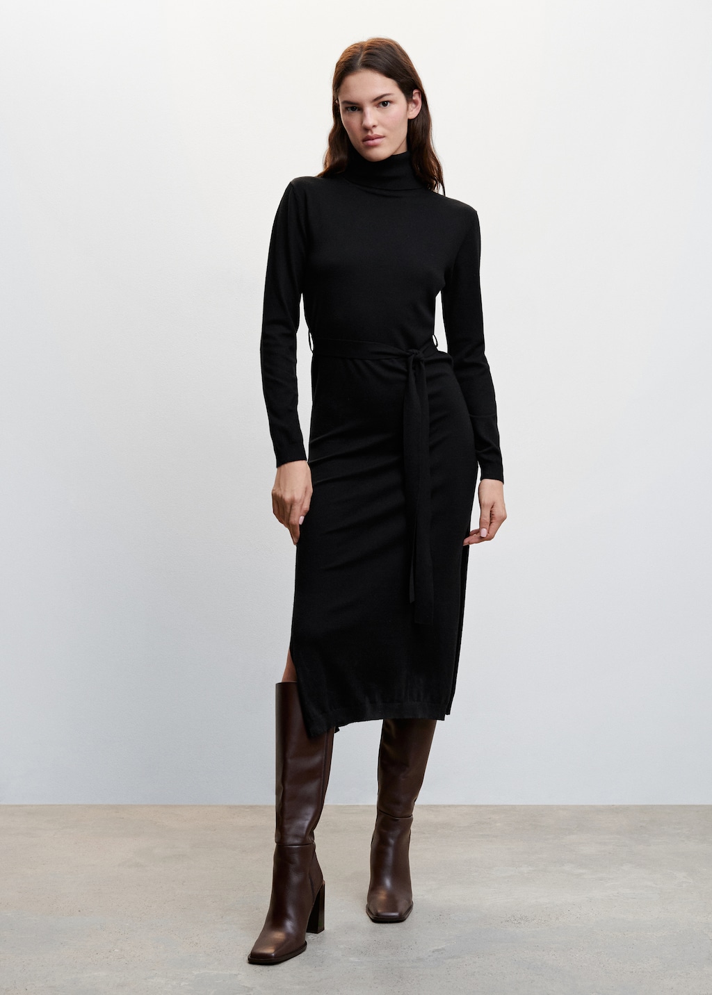 Knitted turtleneck dress