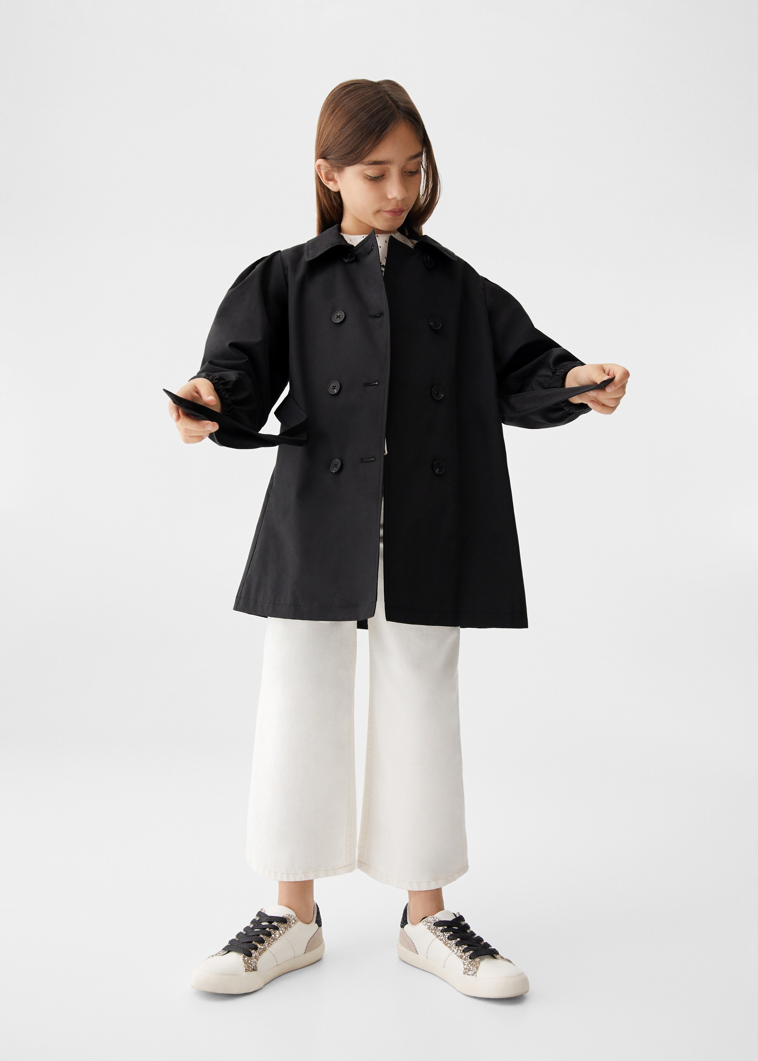 Balloon-sleeve trench coat - General plane