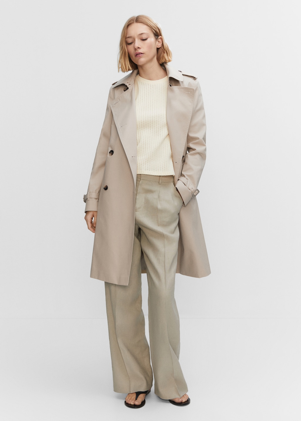 Classic trench coat with belt - General plane