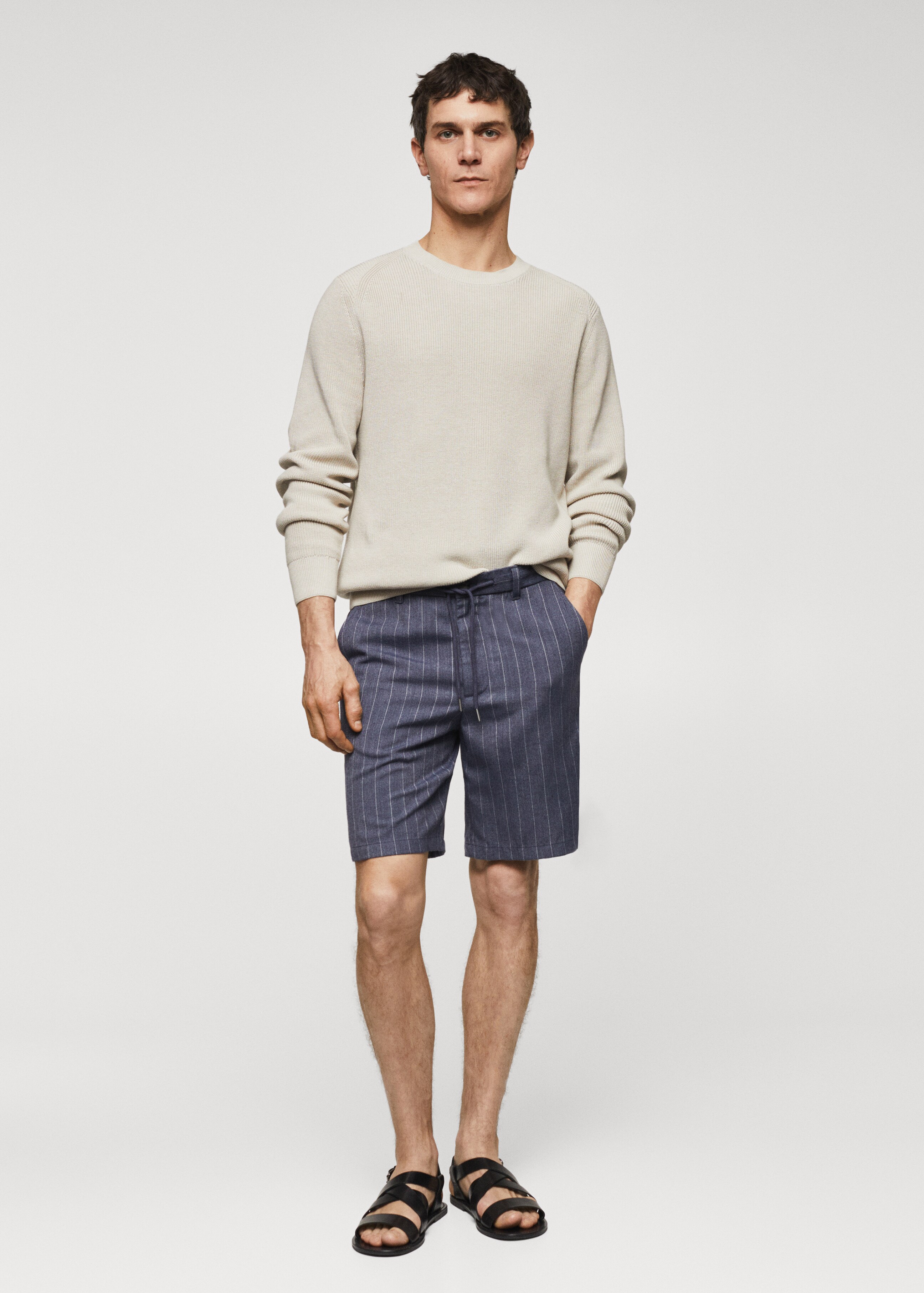 Regular-fit pinstripe bermuda shorts - General plane