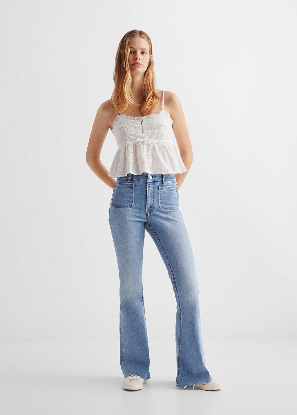 Culotte-Jeans mit Schlitzen - Allgemeine Ansicht