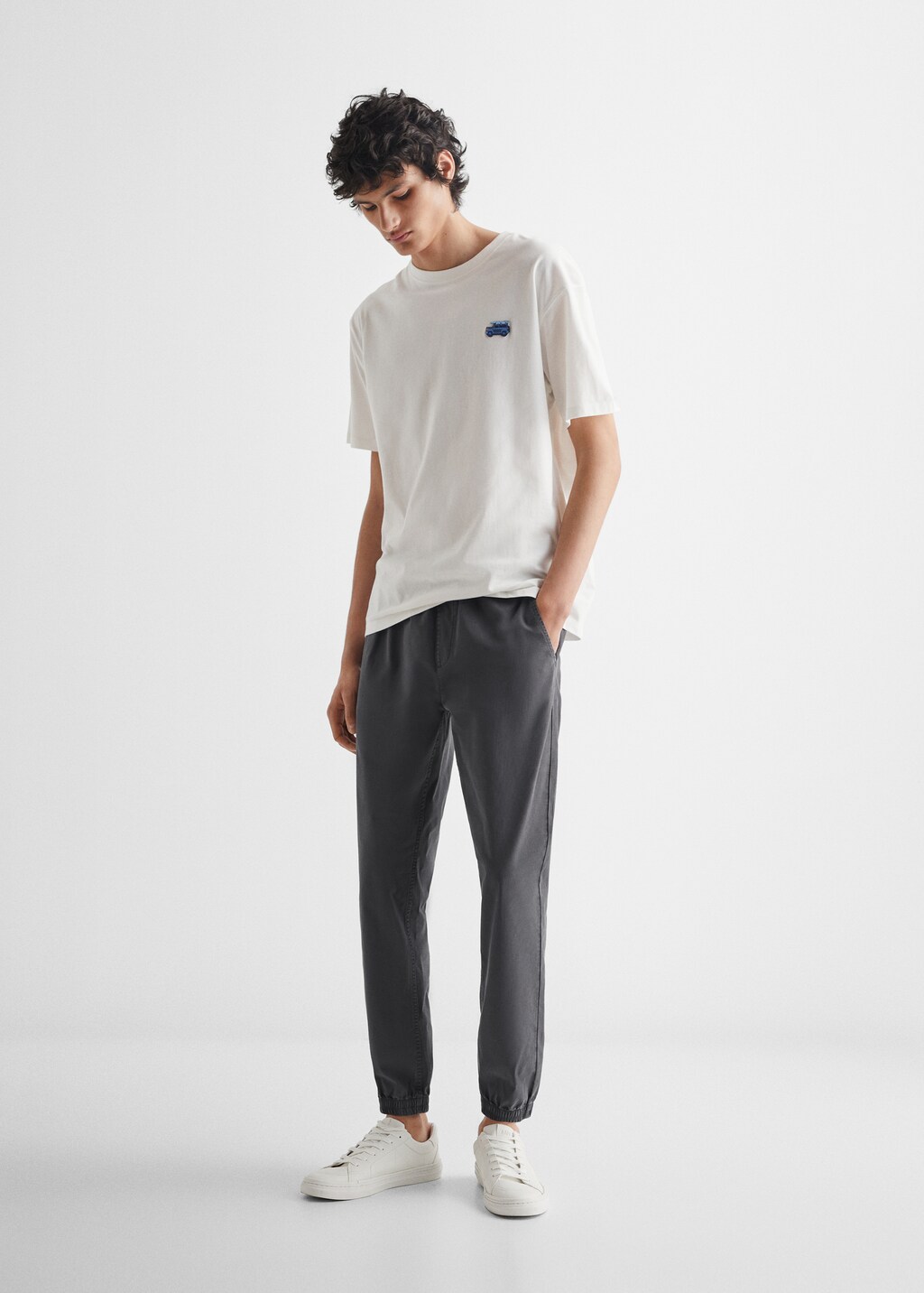 Cotton jogger-style trousers - General plane