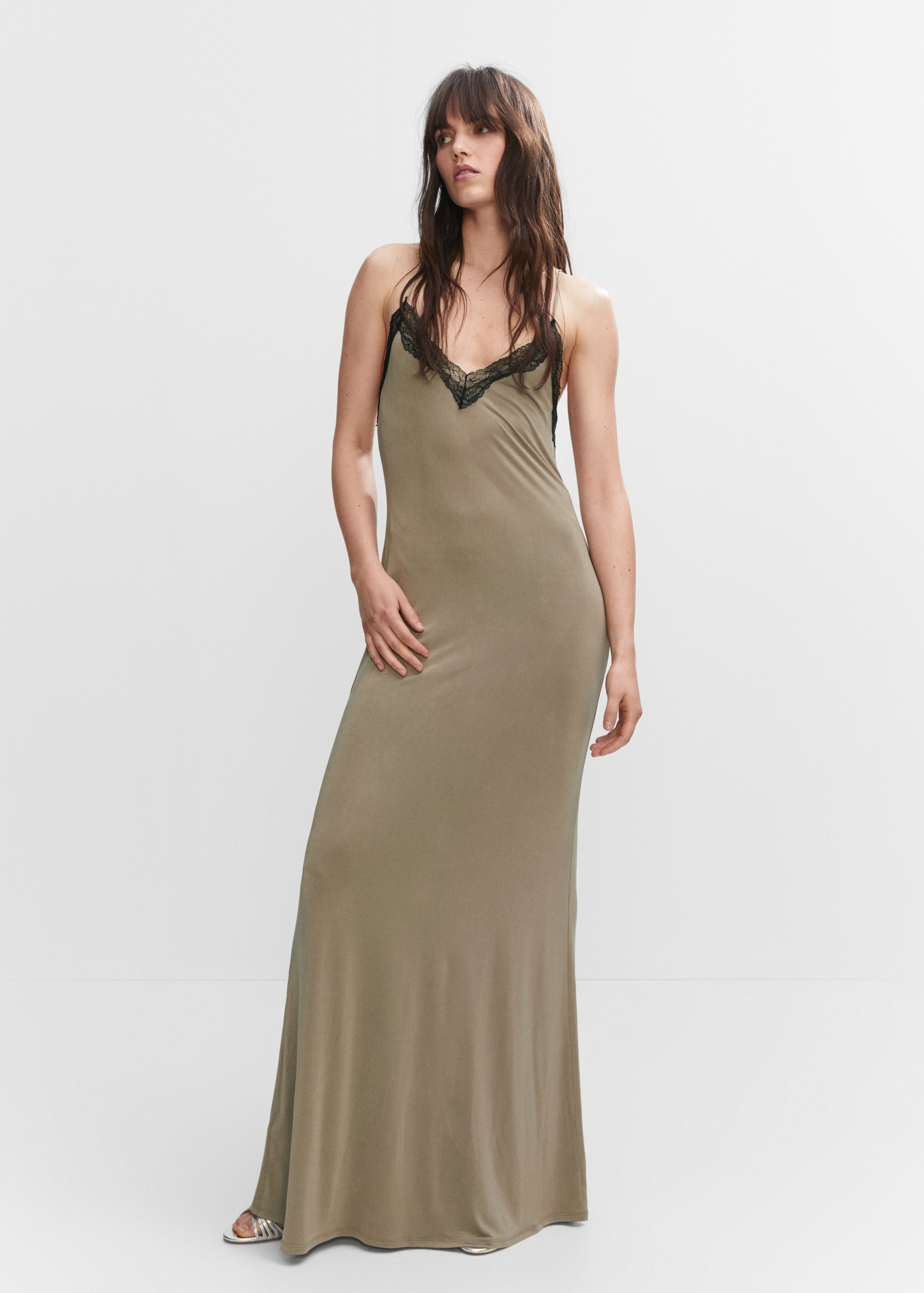 Open-back slip dress