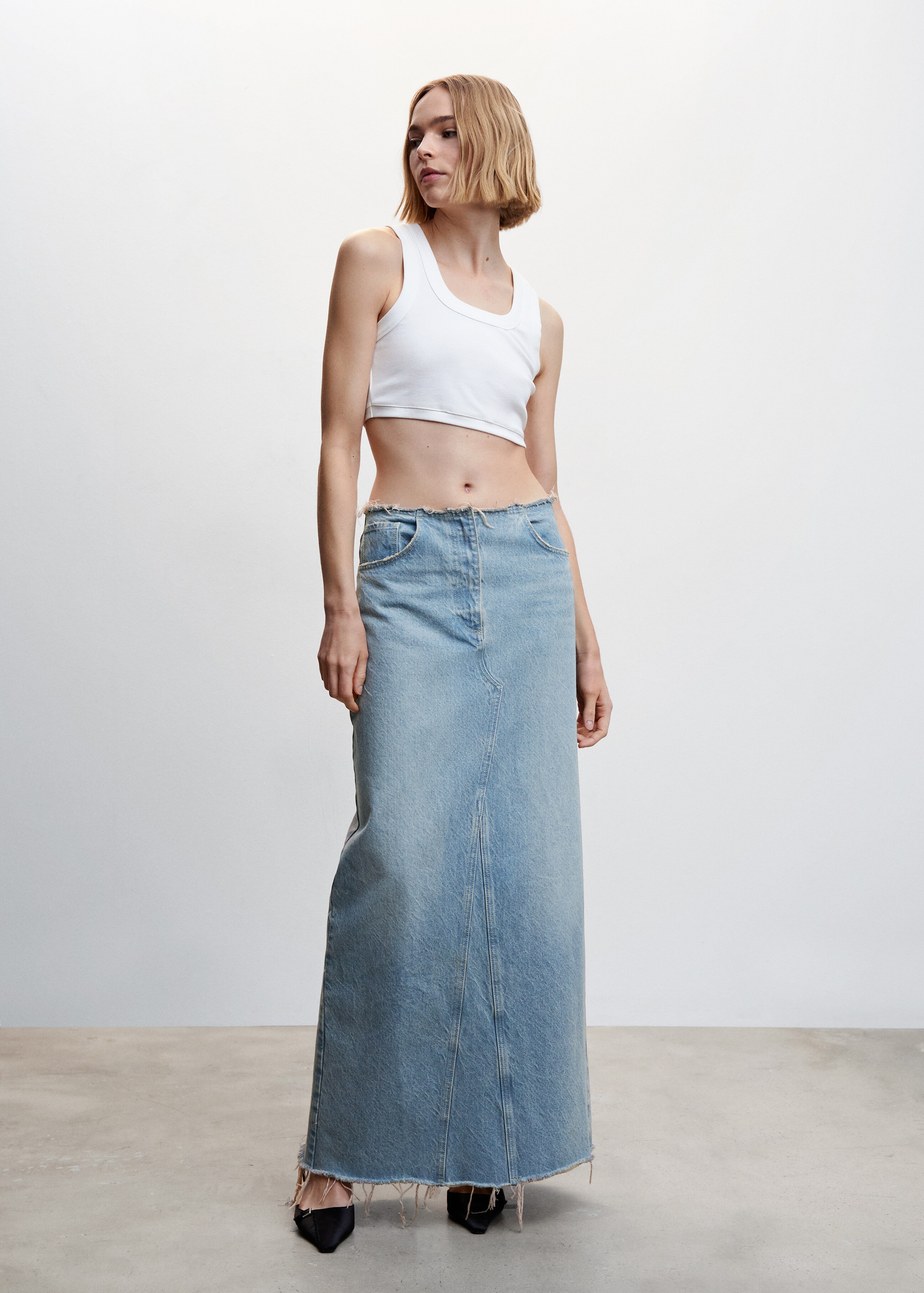 Denim long skirt - General plane